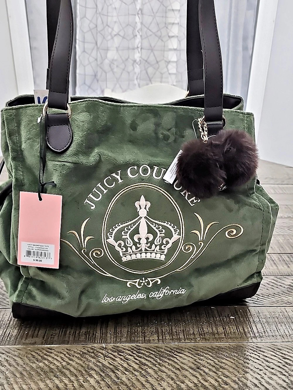 Juicy Couture Magnifique Tote Green & Brown NWT